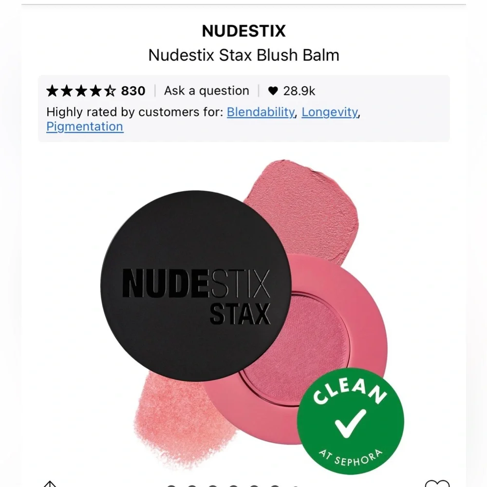 Nudestix Stax All Over Color Blush Balm in Pink Love